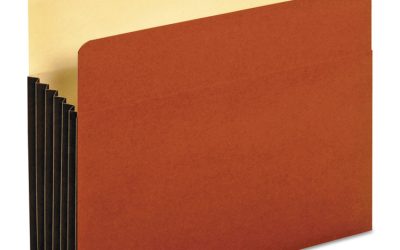 File Pocket with Tyvek, 5.25″ Expansion, Letter Size, Redrope, 10/Box