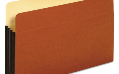 File Pocket with Tyvek, 3.5″ Expansion, Legal Size, Redrope, 10/Box