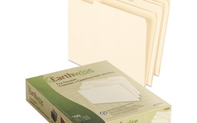 Earthwise by Pendaflex 100% Recycled Manila File Folder, 1/3-Cut Tabs: Assorted, Letter, 0.75″ Expansion, Manila, 100/Box