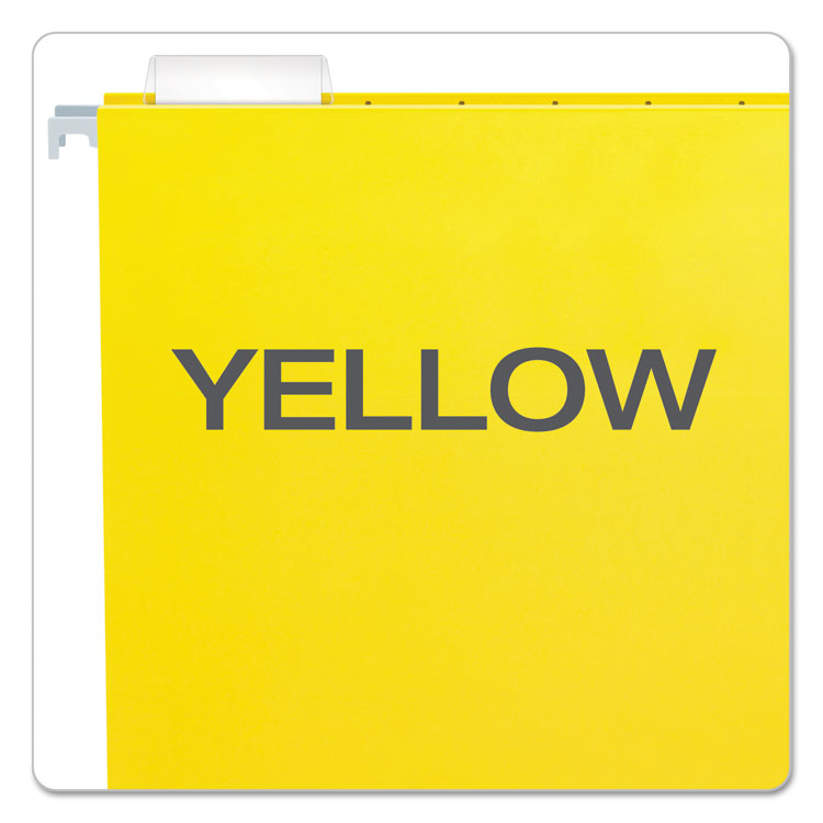 Colored Hanging Folders, Letter Size, 1/5-Cut Tabs, Yellow, 25/Box - Image 3