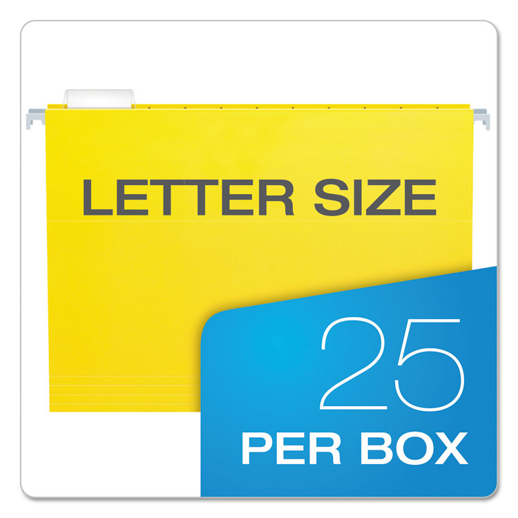 Colored Hanging Folders, Letter Size, 1/5-Cut Tabs, Yellow, 25/Box - Image 5