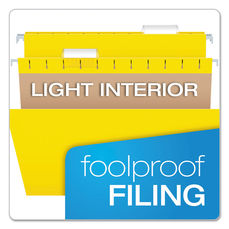 Colored Hanging Folders, Letter Size, 1/5-Cut Tabs, Yellow, 25/Box - Image 7