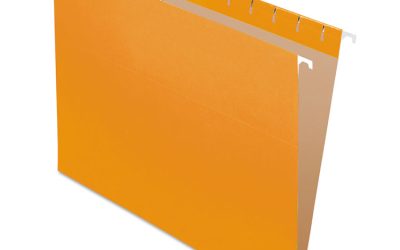 Colored Hanging Folders, Letter Size, 1/5-Cut Tabs, Orange, 25/Box