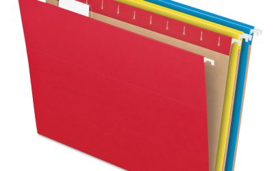 Colored Hanging Folders, Letter Size, 1/5-Cut Tabs, Three-Color Assortment, 25/Box