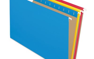 Colored Hanging Folders, Legal Size, 1/5-Cut Tabs, Assorted Colors, 25/Box