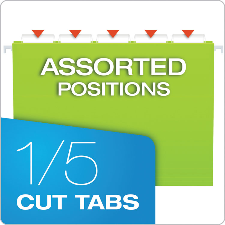 Glow Hanging File Folders, Letter Size, 1/5-Cut Tabs, Assorted Colors, 25/Box - Image 4