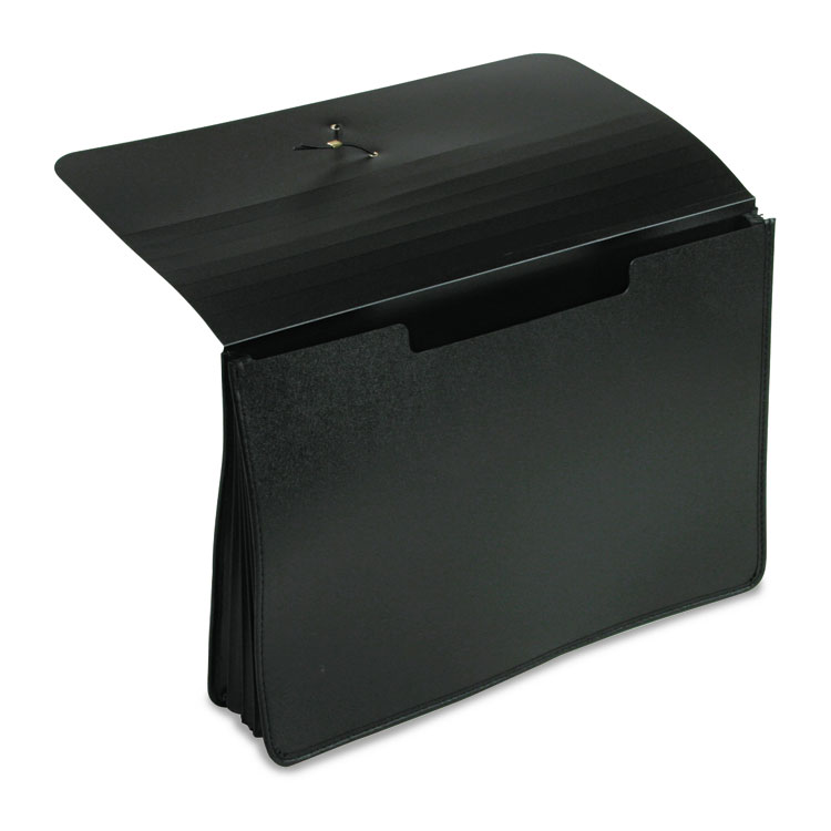Expanding Portfolio, 5.25" Expansion, 1 Section, Elastic Cord Closure, Legal Size, Black - Image 2