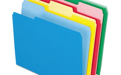 Colored File Folders, 1/3-Cut Tabs: Assorted, Letter Size, Assorted Colors, 24/Pack