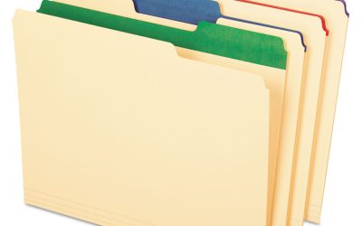 Color Tab File Folders, 1/3-Cut Tabs: Assorted, Letter Size, 0.75″ Expansion, Manila, 50/Box