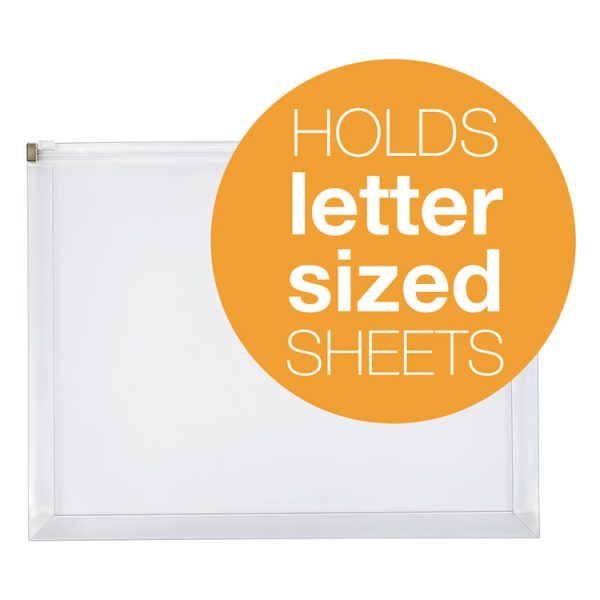 Poly Zip Envelope, Zipper Closure, 10 X 13, Clear, 5/pack - Image 2