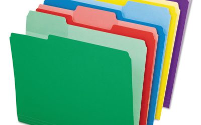 File Folders with Erasable Tabs, 1/3-Cut Tabs: Assorted, Letter Size, Assorted Colors, 30/Pack