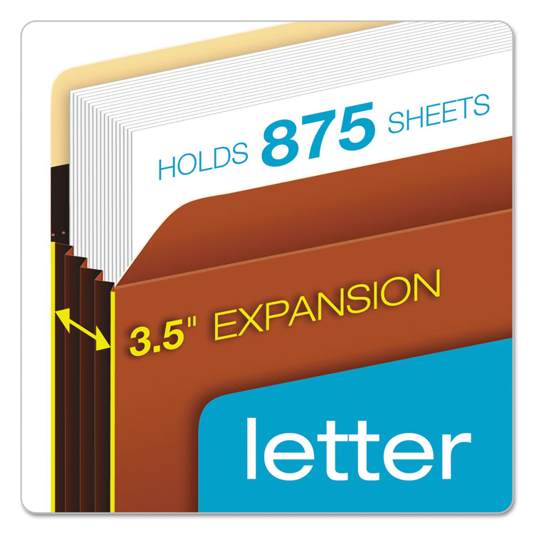 Heavy-Duty File Pockets, 3.5" Expansion, Letter Size, Redrope, 25/box - Image 2