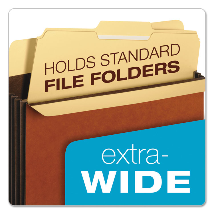 Extra-Wide Heavy-Duty File Pockets, 3.5" Expansion, Letter Size, Redrope, 10/Box - Image 6