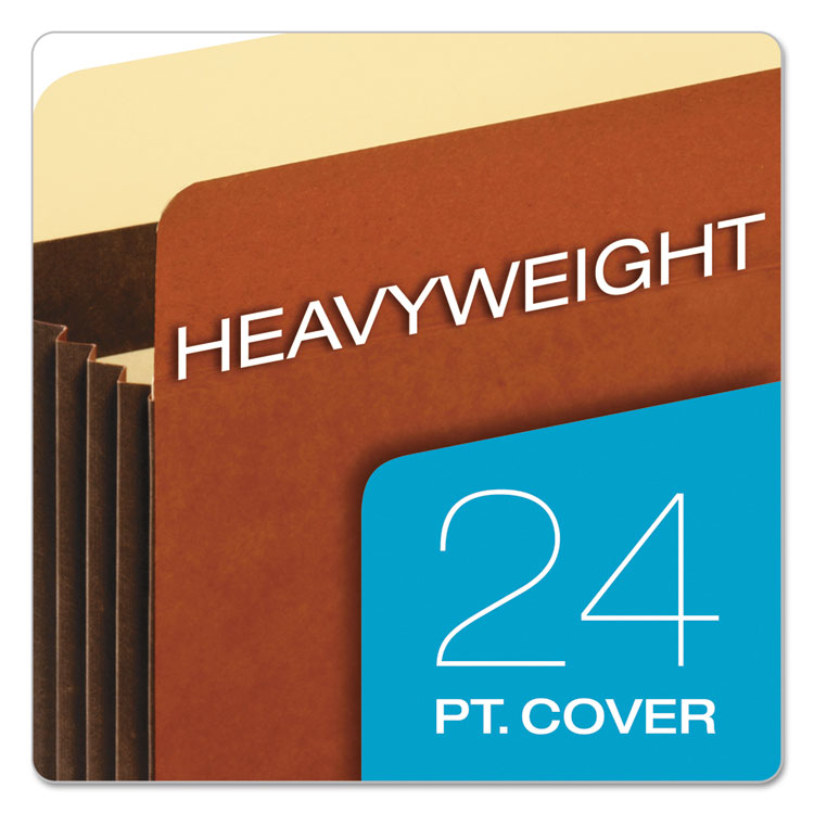 Heavy-Duty File Pockets, 5.25" Expansion, Letter Size, Redrope, 10/box - Image 3