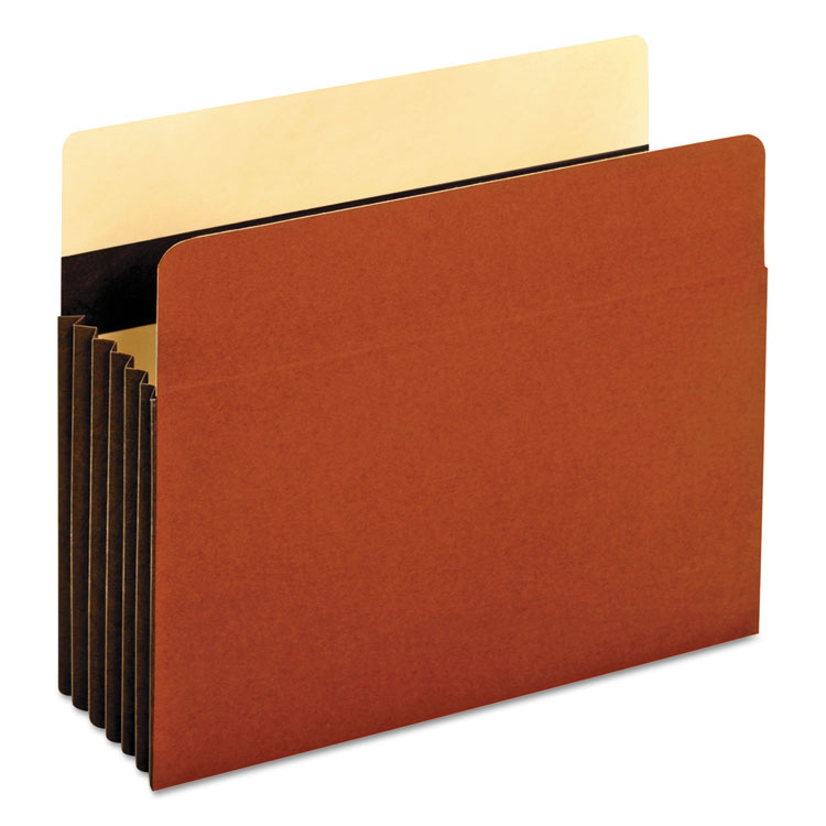 Heavy-Duty File Pockets, 5.25" Expansion, Letter Size, Redrope, 10/box