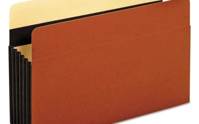 Heavy-Duty File Pockets, 5.25″ Expansion, Legal Size, Redrope, 10/box