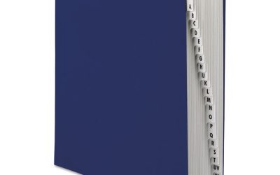 Expanding Desk File, 20 Dividers, Alpha Index, Letter Size, Dark Blue Cover