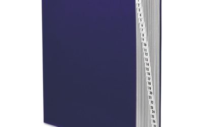 Expanding Desk File, 31 Dividers, Date Index, Letter Size, Dark Blue Cover