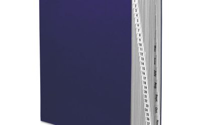 Expanding Desk File, 42 Dividers, Month/Date Index, Letter Size, Dark Blue Cover