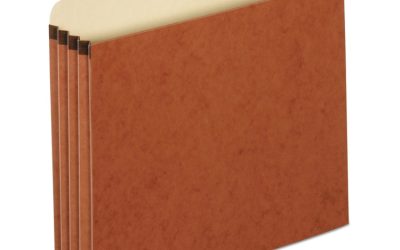 File Cabinet Pockets, 3.5″ Expansion, Letter Size, Redrope, 10/box