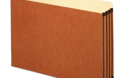 File Cabinet Pockets, 3.5″ Expansion, Legal Size, Redrope, 10/box