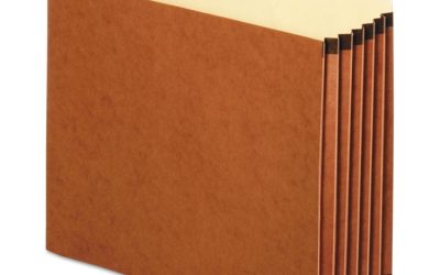 File Cabinet Pockets, 5.25″ Expansion, Letter Size, Redrope, 10/box