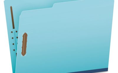 Heavy-Duty Pressboard Folders with Embossed Fasteners, 1/3-Cut Tabs, 1″ Expansion, 2 Fasteners, Letter Size, Blue, 25/Box