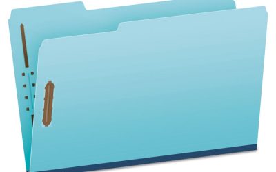 Heavy-Duty Pressboard Folders with Embossed Fasteners, 1/3-Cut Tabs, 1″ Expansion, 2 Fasteners, Legal Size, Blue, 25/Box