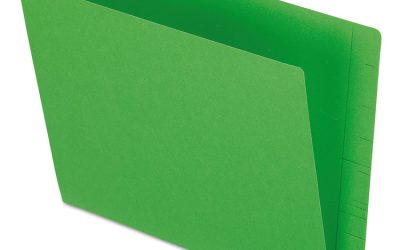Colored End Tab Folders with Reinforced Double-Ply Straight Cut Tabs, Letter Size, 0.75″ Expansion, Green, 100/Box