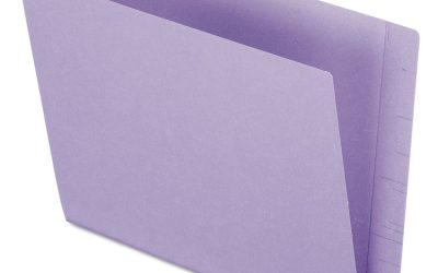 Colored End Tab Folders with Reinforced Double-Ply Straight Cut Tabs, Letter Size, 0.75″ Expansion, Purple, 100/Box