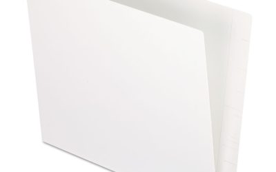 Colored End Tab Folders with Reinforced Double-Ply Straight Cut Tabs, Letter Size, 0.75″ Expansion, White, 100/Box