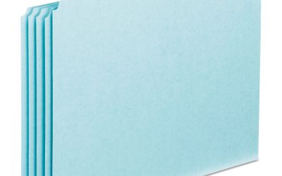 Blank Top Tab File Guides, 1/5-Cut Top Tab, Blank, 8.5 X 11, Blue, 100/box