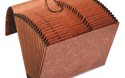 Heavy-Duty Expanding File with Reinforced Flap, 21 Sections, Elastic Cord Closure, 1/3-Cut Tabs, Letter Size, Redrope