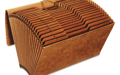 Heavy-Duty Expanding File with Reinforced Flap, 21 Sections, Elastic Cord Closure, 1/3-Cut Tabs, Legal Size, Redrope