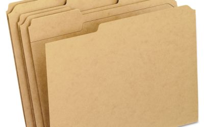 Dark Kraft File Folders with Double-Ply Top, 1/3-Cut Tabs: Assorted, Letter Size, 0.75″ Expansion, Brown, 100/Box