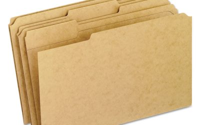 Dark Kraft File Folders with Double-Ply Top, 1/3-Cut Tabs: Assorted, Legal Size, 0.75″ Expansion, Brown, 100/Box