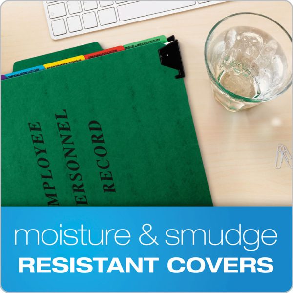 Hanging-Style Personnel Folders, 5 Dividers with 1/5-Cut Tabs, Letter Size, 1/3-Cut Exterior Tabs, Green - Image 5