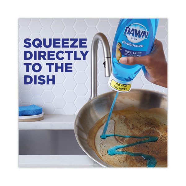 Ultra Liquid Dish Detergent, Dawn Original, Three 22 oz E-Z Squeeze Bottles and 2 Sponges/Pack, 6 Packs/Carton - Image 4