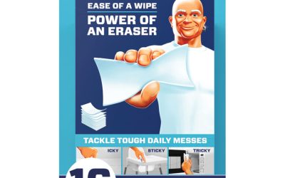 Magic Eraser Sheets, 3.5 x 5.8, 0.03″ Thick, White, 16 Sheets/Pack, 4 Packs/Carton
