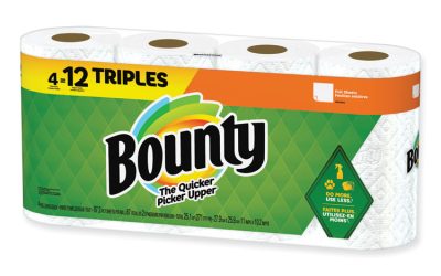 Kitchen Roll Paper Towels, 2-Ply, White, 10.5 x 11, 87 Sheets/Roll, 4 Triple Rolls/Pack, 6 Packs/Carton