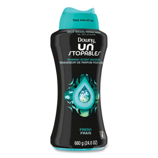 Unstopables In-Wash Scent Booster Beads, Fresh Scent, 24 oz Pour Bottle, 4/Carton - Image 4