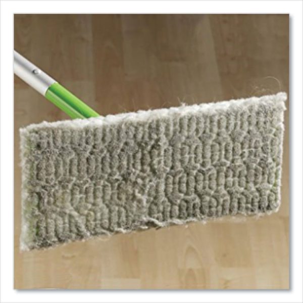 Sweeper Mop, 10 X 4.8 White Cloth Head, 46" Green/silver Aluminum/plastic Handle - Image 4
