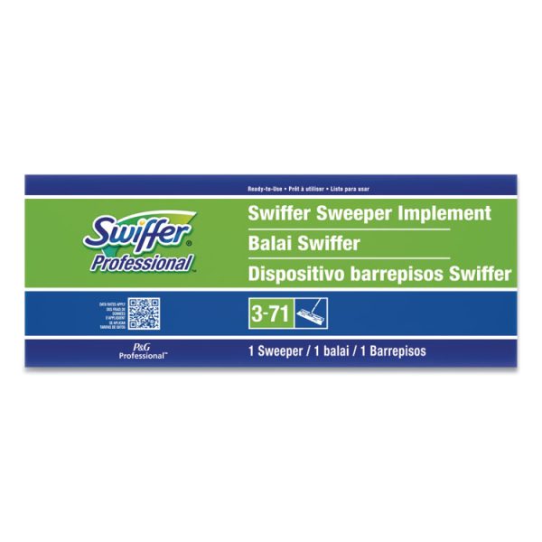 Sweeper Mop, 10 X 4.8 White Cloth Head, 46" Green/silver Aluminum/plastic Handle - Image 2