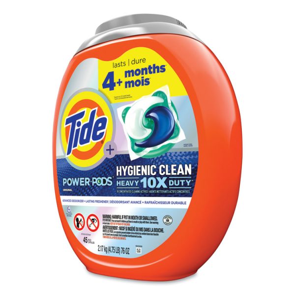 Hygienic Clean Heavy 10x Duty Power Pods, Original Scent, 76 oz Tub, 45 Pods, 4/Carton - Image 3
