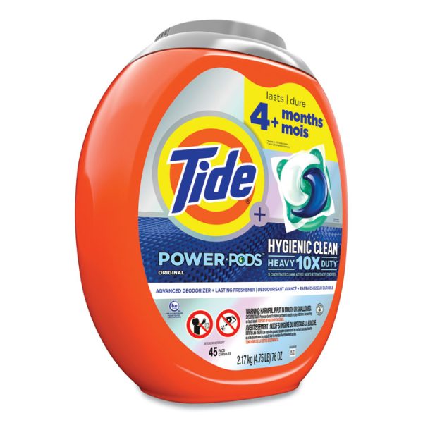 Hygienic Clean Heavy 10x Duty Power Pods, Original Scent, 76 oz Tub, 45 Pods, 4/Carton - Image 4