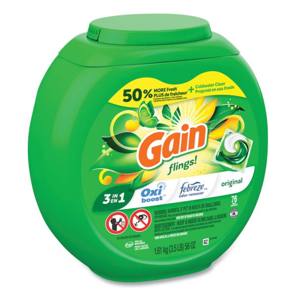 Flings Detergent Pods, Original, 76 Pods/Tub - Image 2