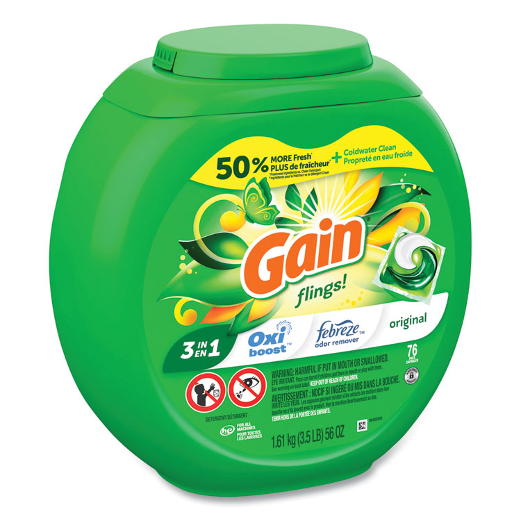 Flings Detergent Pods, Original, 76 Pods/Tub - Image 2