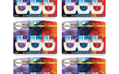 PLUG Air Freshener Refills, 2.63 oz, Alpine Wildflower Cedar/Hinoki Ginger Water Lily/Mandarin Amber Lava, 3/PK, 6 PK/Carton