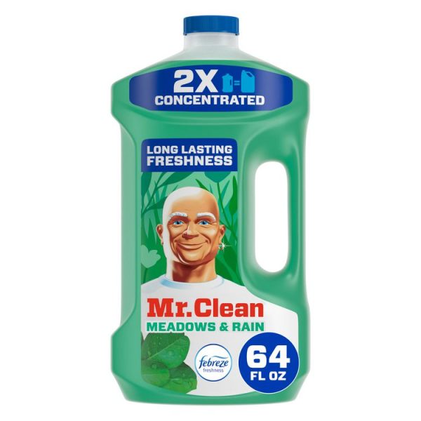 Multipurpose Cleaning Solution with Febreze, Meadows and Rain, 64 oz Bottle, 4/Carton - Image 2