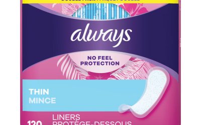 Thin Daily Panty Liners, Regular, 120/pack, 6 Packs/carton